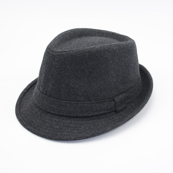 Men Woolen Leather Top Hat