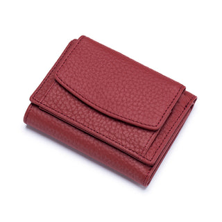 Buy wine-red Women Leather and Cowhide Mini Wallet