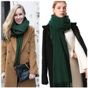 Women Thick Solid-Colored Woolen Scarf