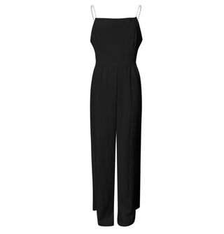 Buy black Sleeveless Top Pearl Sling Wide Leg Jumpsuit