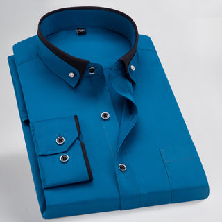 Buy teal Men Long Sleeved Fancy Dress Shirt