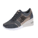 Sequined Leather Mesh Patterned Sneakers