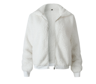 Buy white Women Velvet Thick Lapel Jacket