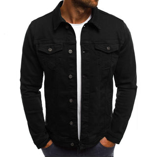 Buy black Men Thin Denim Jean Jacket