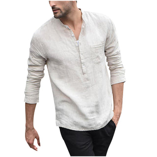 Men Button Linen Shirt