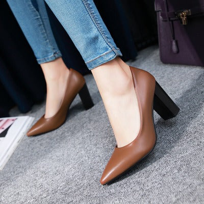 Women High Quality PU Leather Heels