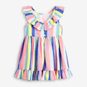 Sleeveless Striped Ruffled Dress