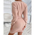 Women Crew Neck Sweater Dress