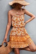 Women's Bohemian Floral Strapless Dress