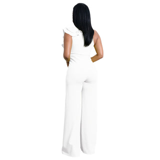 Side Shoulder Ruffled Jumpsuit