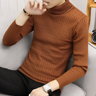 Buy brown Men Slim-fit High Neck Sweater