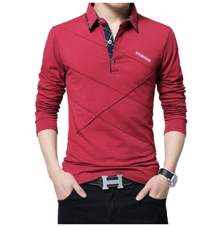 Buy red Men Long Sleeve Polo Shirt