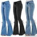 Women Mid-waisted Denim Flared Jeans