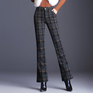 Buy style-2 Plaid Woolen Casual Flared Pants