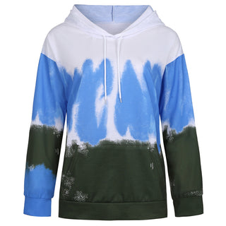 Buy blue Tie-dye Print Hoodie