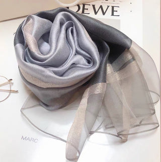 Buy gray Women Smooth Silk Scarves