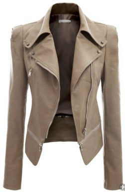 Buy apricot Women Leather Jacket