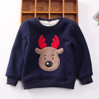 Buy blue-face Cotton Pullover Reindeer Sweater