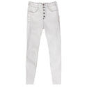 Women Versatile Drawstring White Jeans