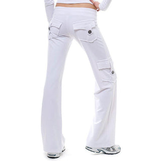 Buy white Loose Flared Elasticated Cargo Pants