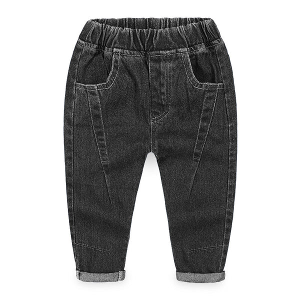 Black Elasticated Cotton Denim Pants