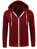 Men Casual Zippered Pullover Hoodie