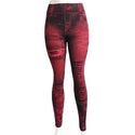 High Waist Tight Denim Printed Leggings