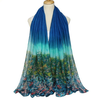 Buy blue Women Chiffon Voile Scarves