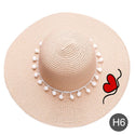 Women Plain Heart Patterned Straw Hat