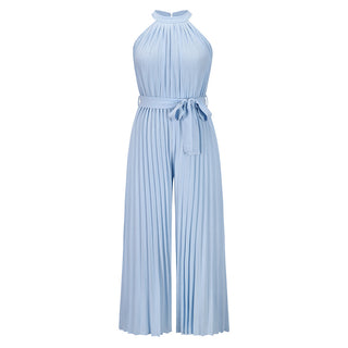 Buy lq268-light-blue Women&#39;s Casual Fashion Solid Color Slim Jumpsuit