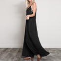 Summer V Neck Long Jumpsuits Casual Loose Rompers