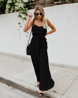 Buy black Sling Jumpsuit With Wide Legs