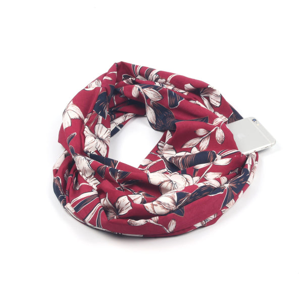 Women Ring-Printed Infinity Scarf