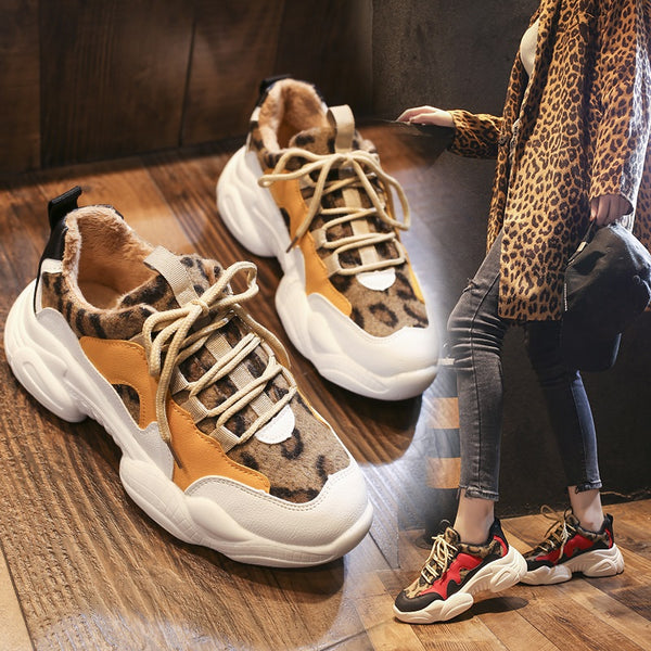 Women Leopard Woven Sneakers