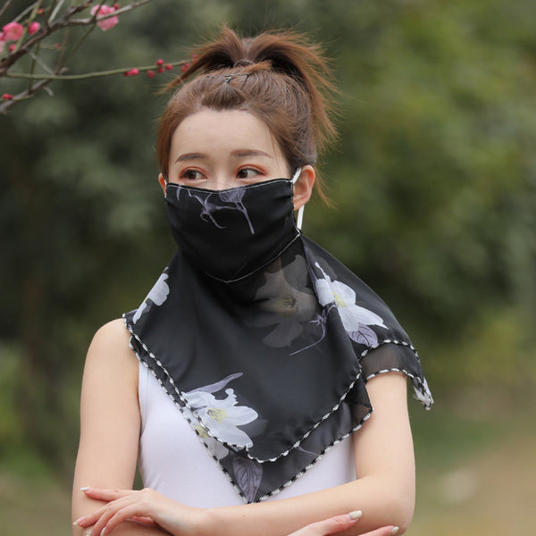 Women Chiffon One-Piece Mask Scarf