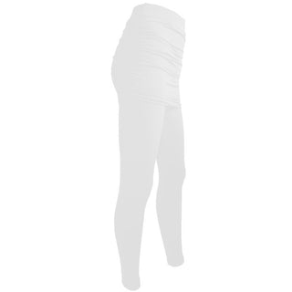 Buy white Skirt Pleated Solid Color Leggings