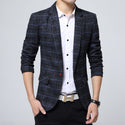 Men Casual Plaid Blazer