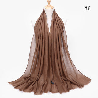 Buy brown Women Solid Colored Sparkled Scarves