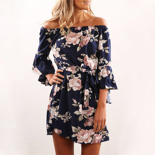 Women Printed Loose Belt Dress