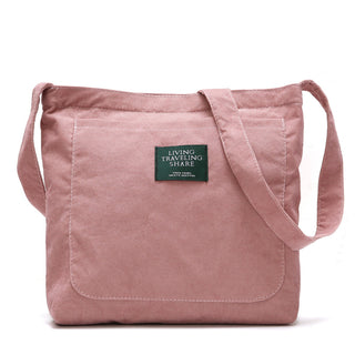 Buy pink Women Simple Canvas Crossbody Bag