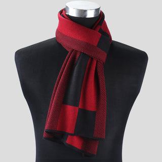 Men Plaid Wrap Knitting Retro Scarf