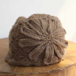 Women Knitted Woolen Floral Hat