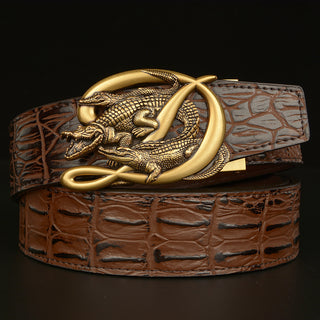 Buy k Patterned Real Cowhide Automatic Buckle Belt