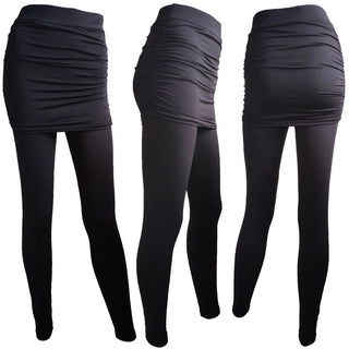 Skirt Pleated Solid Color Leggings