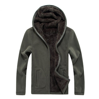 Buy green Men Plain Zip-Up Hoodie