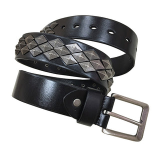 Unisex Rivet Square Alloy Leather Belt