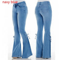 Women Mid-waisted Denim Flared Jeans