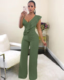 Side Shoulder Ruffled Jumpsuit