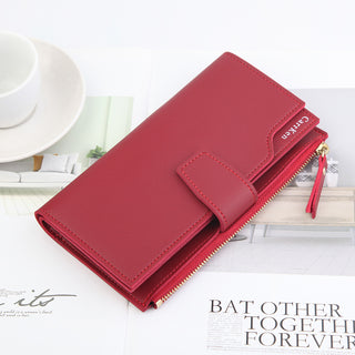 Buy red Women Long Two-Fold Stacked Wallet