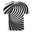 Men Creative 3D Line Printing T-Shirt